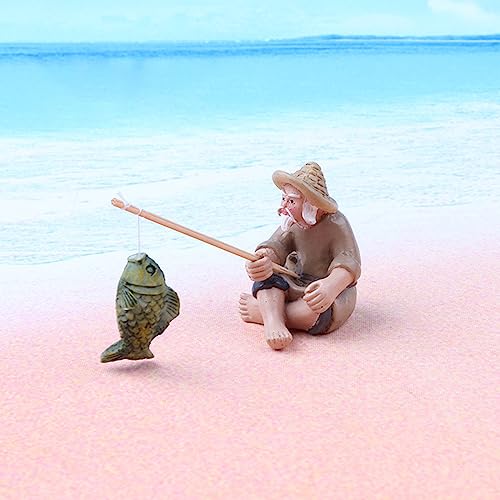 Aquariums Fisherman Decorations Fish Tanks Sinkable Landscapes Aquatics-Pet Fishtank Model Figure Shrimp Hideout-Shelter