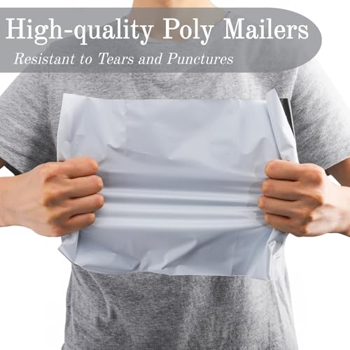 ZAVOOS 200 Pieces Poly Mailers, Strong Adhesive Plastic Shipping Bags for Small Business, Waterproof Tear-Resistant White Mailing Envelopes for Packaging Clothing, Books, 4 Assorted Sizes