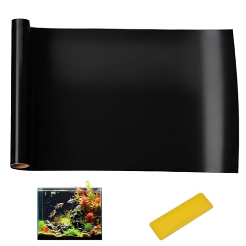 Black Aquarium Background Sticker, electrostatic adsorption Type—no Glue Required, Leaves no Residue, Easy to Install, and Reusable. Fish Tank Poster Decoration (39 x 19.7inches) - size: 39 x 19.7inches