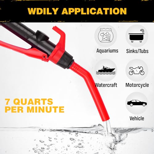 ELEAD Portable Battery Powered Pump - Red Electric Fuel/Water Transfer Pump 2.4 GPM, Liquid Siphon Pump with Adjustable Flow Control, Gas Pump with Filter Design, Gas Can Pump Ideal - size: Portable Battery Powered Siphon Pump