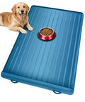 Dog Mat for Food and Water - 39.4" x 27" Large Pet Feeding Mats with Residue Collection Pocket - Waterproof Dog Cat Bowl Mat with High Edges to Prevent Water and Food Spills (Navy) - color: Navy