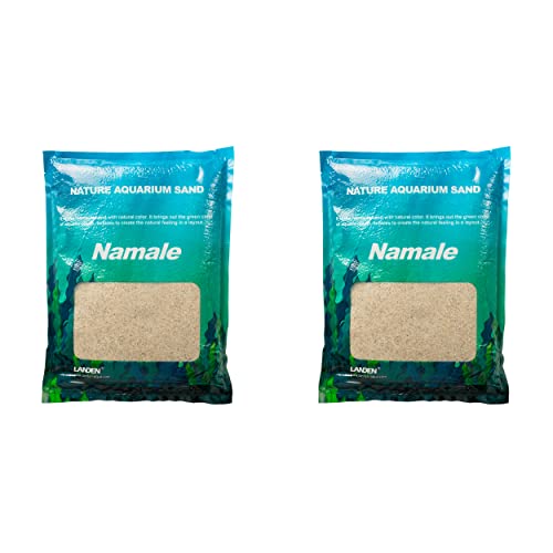 LANDEN Namale Aquarium Sand 22 lbs (6L), Super Natural for Aquarium Landscaping, Cosmetic Sand for Plant Tank, Fine Grain Natural Color River Sand for Freshwater or Blackwater Biotope Tank - size: M,3Lx2pks(22lbs)