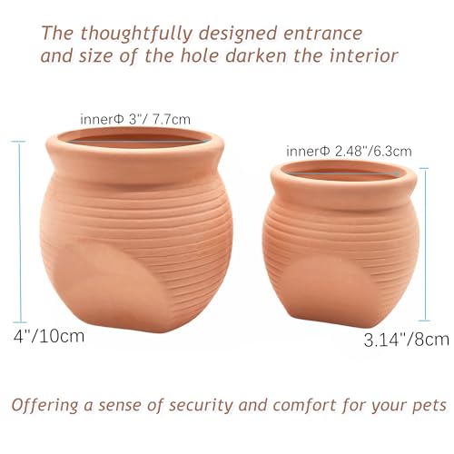 M2cbridge Pottery Ceramic Jar Natural Clay Vase for Cichlid Small Fish Shrimp Aquarium Decor to Play Hide Breed Habitat (Red Pots, 2pcs) - color: Red Pots, 2pcs