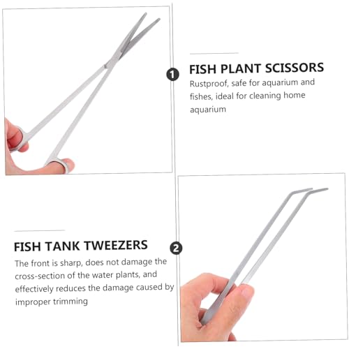 COLLBATH 1set Aquarium Aquascaping Tool Kit Water Plants Scissors Tweezers Spatula for Precision Plant Trimming and Maintenance Fish Tanks