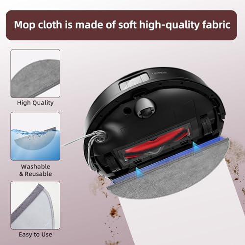 15 Pack Q10X5 Accessories Kit Replacement Compatible with Roborock Q10 X5 / Q10 X5+ Plus Robot Vacuum, 1 Main Brush, 4 Mop Cloth Pads, 4 Side Brushes, 4 HEPA Filters, 1 Cleaning Tool, 1 Screwdriver - color: Q10 X5 Kit - Black