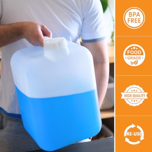 FastRack 6 Gallon Hedpak Jug with Screw Cap | 2-Pack BPA-Free Food-Grade HDPE Water Container, Leak-Resistant White | For Brewing, Fermentation & Emergency Water Storage - size: 2 Pack - 6 Gallon