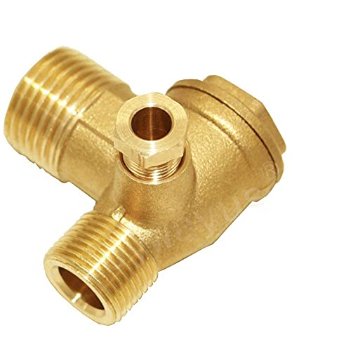 Joywayus Brass Air Compressor Check Valve Male Threaded Tube Connector G1/2"xG3/8"xM10*1 - style: style 2