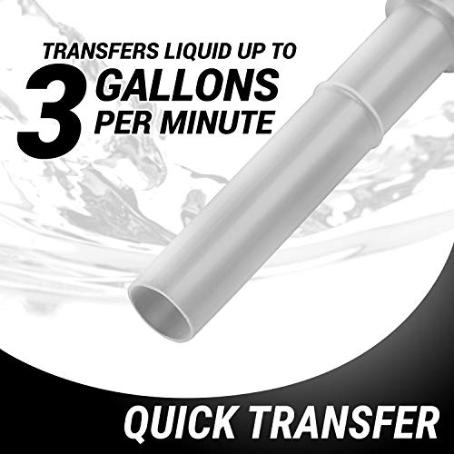TERA PUMP - Manual, Portable Siphon Pumps Up to 12 Liter per Minute - Multiuse Patented Suction Tube Can be Set Straight (Rigid) w/Additional Piece, Or Flexible For Irregular Shaped Containers - style: 3 GPM