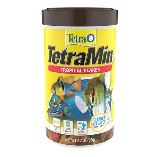TetraMin Nutritionally Balanced Tropical Flake Food for Tropical Fish, 2.2 oz - size: 2.2 Ounce (Pack of 1)