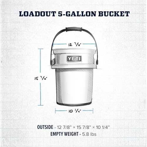 YETI Loadout 5-Gallon Bucket, Impact Resistant Fishing/Utility Bucket - color: Ultramarine Violet