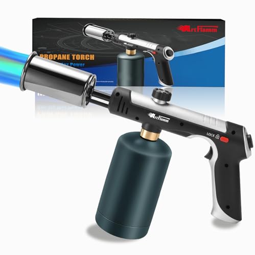 ARTFLAMM Powerful Propane Torch Gun, Kitchen Cooking Torch, Culinary Torch Campfire Starter, Adjustable Grill Torch for Searing Steak, BBQ(Propane Tank Not Included) - color: Option 1