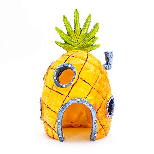 Penn-Plax Spongebob Squarepants Officially Licensed Aquarium Ornament – Spongebob’s Pineapple House – Large - size: Large