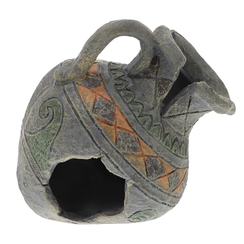 TEHAUX Fish Tank Resin Ornaments Fish Tank Hideout Landscaping Hiding Cave Aquarium Simulation Vase Shelter Hideout