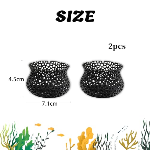 HOZOE Aquarium Submerged Plant Pot, Underwater Plant Anchor, Fish Tank Aquatic Plante, Aquarium Landscaping Decoration, Decorative Accessories - 2-Piece Set (Black) - color: Black
