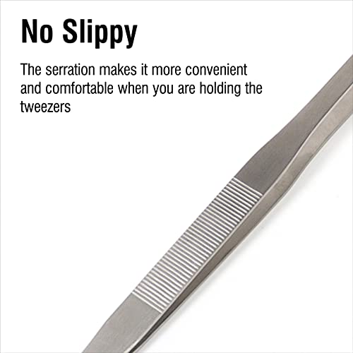18.9 inch Heavy Duty Extra Long Tweezers for Salt & Fresh Water, Straight 18/8 Stainless Steel Reptile Feeding Tongs for Aquarium & Terrarium, Large Metal Snake Feeding Tweezers - size: 18.9 inch, 0.1 inch, straight, single unit