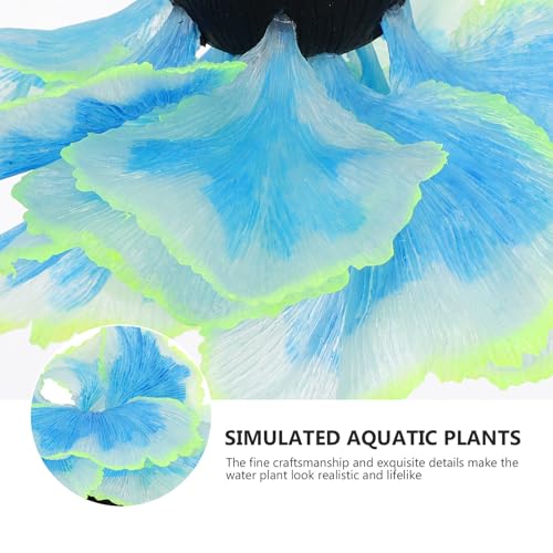 Cabilock Fish Tank Aquatic Plant Decor Silicone Blue Artificial Water Grass Ornament for Aquarium Landscape Micro Landscape Decoration