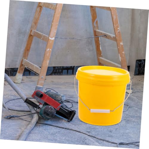 Plastic Storage Bucket with Lid Durable Food Storage Pail for Kitchen Laundry and Household Use Versatile Oil Milk and Bin Portable Design for - color: Yellow