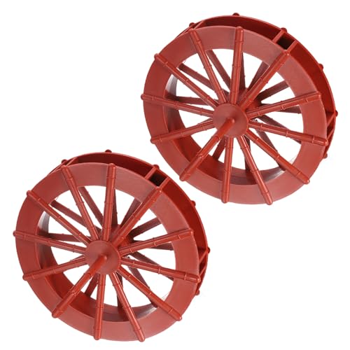 uxcell 2 Pcs Fountain Water Wheel, 5.9 Inch Desktop Fortune Statue Aquarium Wheels Decor Water Fountains Wheel Red - color: Red, size: 5.9 Inch