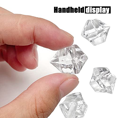 Fake Crushed Ice Cubes, Vase Fillers, 250 pcs 16*22 mm Fake crushed Ice Cubes Artificial Acrylic Crystal Rocks Diamonds for Vase Fillers, Party Favor, Wedding Decoration (0.86*0.62inch,Clear) - color: 16*22mm-250pcs