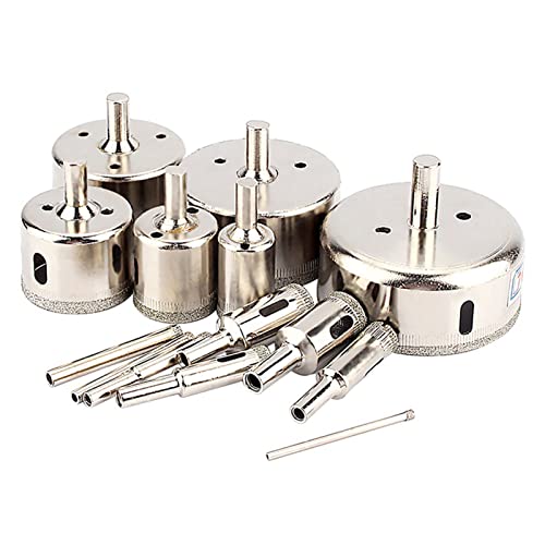 Diamond Hole Saw Diamond Drill Modeling Tool Hollow Drill Crown for Diamond Drill Set 3-70 Mm for Tiles, Glass, Aquariums, Marble, Granite, Ceramics