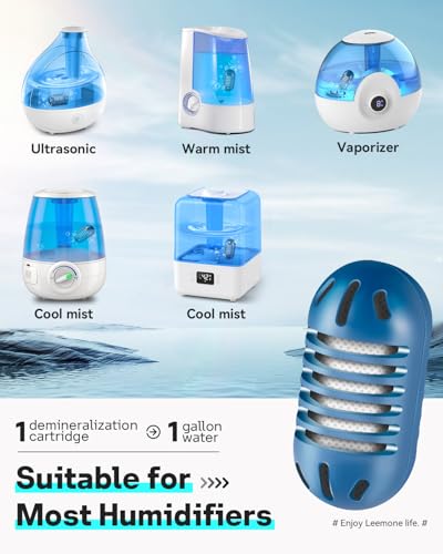 Leemone Demineralization Cartridge Compatible with HoMedics Ultrasonic Humidifiers, 20 Pack Humidifier Filter Replacements, Purifies Water, Filters Mineral Deposits - color: 20p-navy Blue