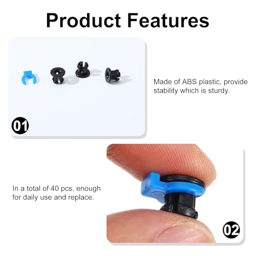 40Pcs Bowden Tube Coupler Collet Clamp Clip Bowden Collet and Clip Set Od 4mm Compatible with 3D Printer Accessories 1.75mm Filament Printer Parts - size: 40Pcs
