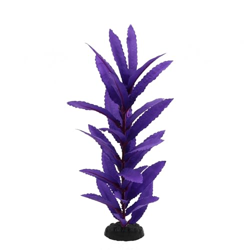 2-Pack 12 Inch Aquarium Silk Aquarium Plants, Artificial Plastic Plant for Small Tank, Goldfish, Fish Hides (Purple, 12 Inch)