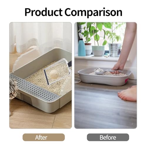 2 PCS Stainless Steel Mesh Cat Litter Scoop, Reptile Sand Scooper, Substrate and Gravel Sifter, Non-Slip Grip, Easy to Clean Reptile Terrarium Sand Waste(3.8mm & 5mm Mesh)