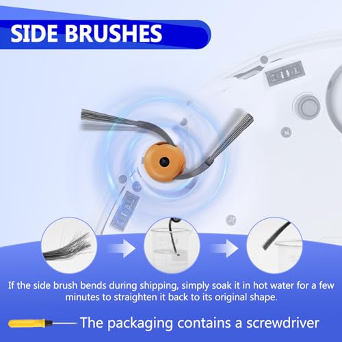 27 Pcs Qrevo Curv 2 Replacement Accessories Compatible with Qrevo Curv 2 Flow Robot Vacuum, 1 Set Mainbrush, 1 Roller Mop, 6 Scent Tablets, 4 HEPA Filters, 6 Dust Bags, 6 Side Brushes - size: for QV Curv 2