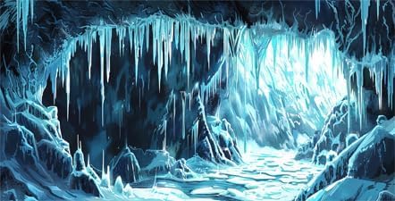 30X18IN Ice and Snow Background Aquarium Background, 3D Image of Underwater Fish Tank Decoration, Cave Icicle Greenery Terrarium Background with 10 EVA Double-Sided Tape