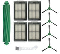 ANBOO Replacement Parts Compatible with iRobot Roomba Plus 405 505 Combo Vacuum Cleaner,1 Roller Brush, 4 Hepa Filters, 4 Side Brushes, 1 Cleaning Brush - size: 1+4+4