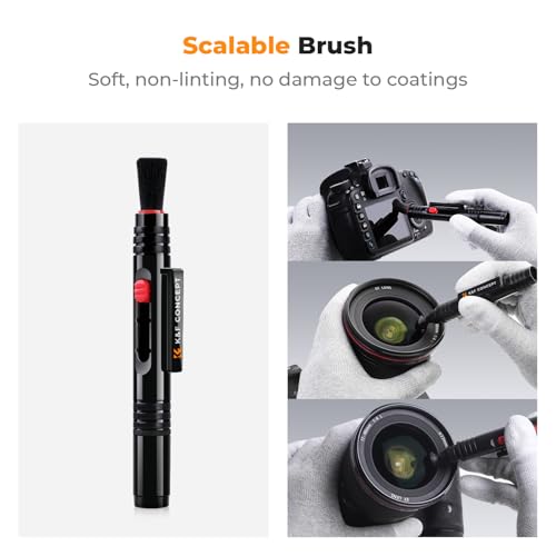 K&F CONCEPT Professional Lens Cleaning Pen*3 with Soft Brush, Carbon Head Lens Cleaning Pen Compatible with Canon, Nikon, Pentax, Sony Digital Camera Cleaning,AR VR Glasses Cleaning