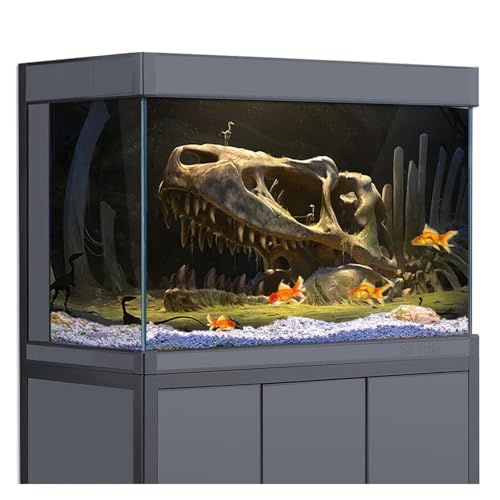 Fish Tank Background Reptile Habitat Background Dinosaur Bones Desert 3D Wallpaper Fish Tank Aquarium Decorations for Home(60x120cm 24x47in) - size: 60x120cm 24x47in
