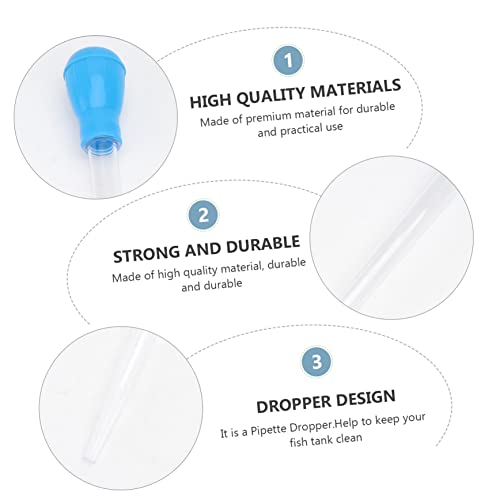 NOLITOY Aquarium Fish Tank Cleaner Pipette Dropper Manual Water Changer Vacuum Siphon Tool for Waste Removal and Feeding 16.92In Stainless Suction Device - color: Blue, size: Size 2