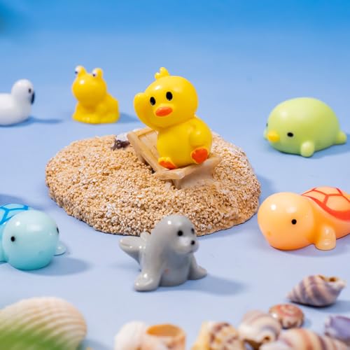 42pcs Mini Resin Animal 42 Styles Figures Bulk Tiny Resin Animals Little Miniature Small Animal for Micro Fairy Garden Landscape Accessories Dollhouse Hide Crafts Decor Aquarium - style: 42p-animals-1