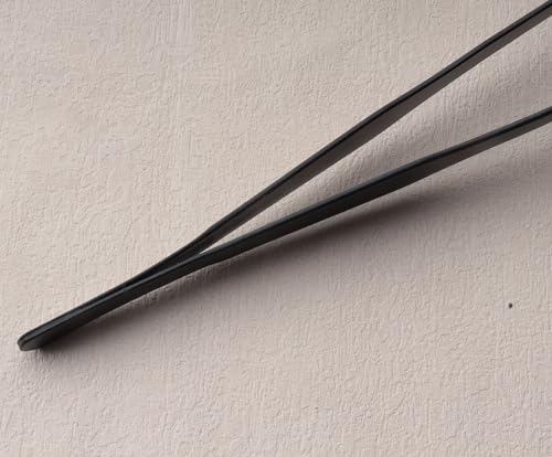 15 Inch Black Curved Aquarium Tweezers Stainless Steel Large with Carbonation Protection Coating Against Rust Long Reptiles Feeding Tongs for Aquatic Plants Lizards