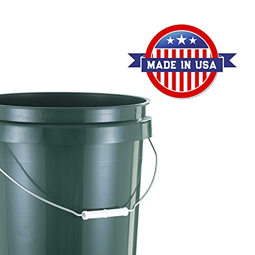United Solution ECOSense 5 Gallon Bucket, Heavy Duty, Comfortable Handle, Perfect for on The Job, Home Projects, or Cleaning; Made from 90% Recycled Materials.100% Recyclable (Pack of 3) - color: Eco Green