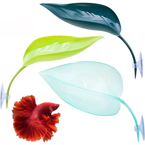 3 PCS Betta Fish Leaf Hammock,Beta Fish Toys,Betta Fish Tank Decorations Aquarium Decor,Crawling and Amphibian for Sleeping Hiding Breeding
