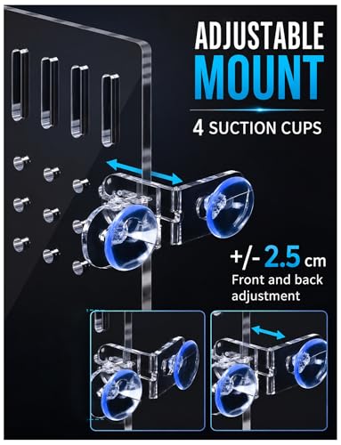 Aquarium Divider Panel, 5 mm Clear Acrylic Fish Tank Separator with Adjustable Suction Cups, Aquarium Isolation Board for Fish Separation, Fry Protection(20x22 cm) - size: 20x22 cm