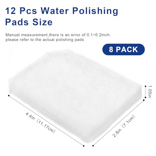 8 Pack Water Polishing Pads Fit for 306/307 406/407 Canister Filter Media Aquarium Filter Pad, A244A1 Mechanical Filter Media for Aquariums Compatible with Fluval Quick-Clear - size: 8 PCS
