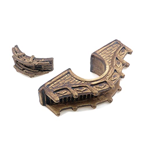 MY MIRONEY 2-Pack Aquarium Decoration Artificial Bridge Ceramic Arch Bridge for Garden Decor Fish Tank Ornament