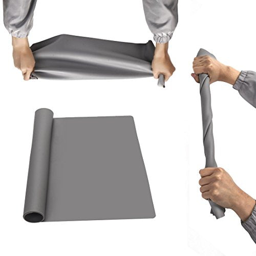 23.6'' by 15.7''Flexible Silicone Placemat Non Slip Waterproof Heat Resistant Dinner Table Grey 1 pcs - color: Grey-1 Pcs