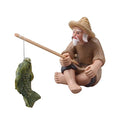 Aquariums Fisherman Decorations Fish Tanks Sinkable Landscapes Aquatics-Pet Fishtank Model Figure Shrimp Hideout-Shelter