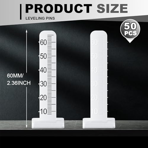 50 Pcs Self Leveling Pins 2.36 Inches (60 Mm) Level Stick Pegs for Tile Stone Ceramic and Floor Concrete Tools