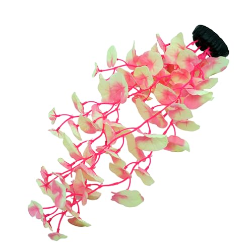 16 Inch Aquarium Fish Tank Plant Betta Fish Tank Decor,2 Pack Silk Aquarium Plants for Aquarium Decoration (White-Pink) - size: White-Pink