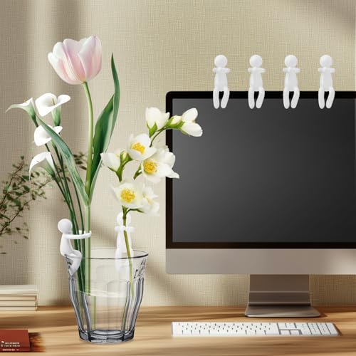 Plant Propagation Buddy, Plant Cutting Holders People, Plant Nurturing Decorative Plant Supports, Propagation Friends for Indoor Gardens or for Sprouts, Stems, Shoots and Cuttings - color: White-6pcs