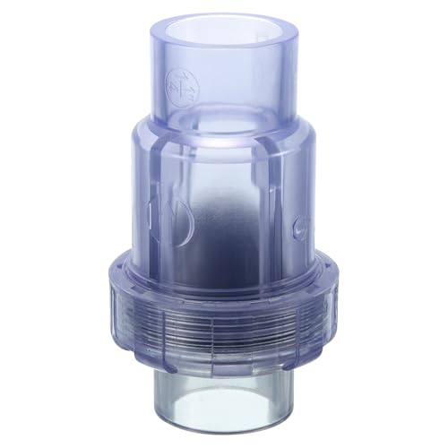 uxcell UPVC Check Valve, 40mm ID Single Union Check Valve Fit 1 1/4" OD Pipe DN32 Slip Swing No-return Valve for Backflow Prevention, Clear - size: 1 1/4"