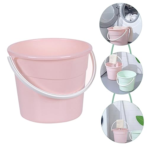 Garneck Heavy-Duty Utility Bucket Water Container for Mopping Storage Bucket Handle for Car Wash - color: Pink