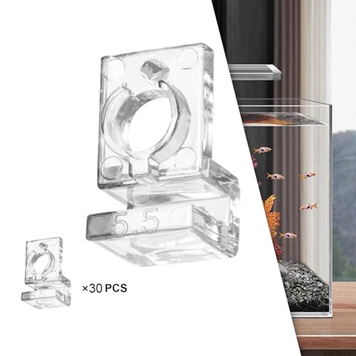 30x Fish Tank Lid Clamps Stand Clamps Clear Fish Tank Filter Hose Tube Holder Aquarium Lid Support Brackets Hose Fixing Clips, for 5.5mm - size: for 5.5mm