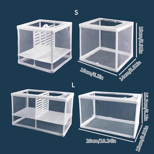 2PCS Protective Aquariums Breeding Cage Netting Nursery Tanks with Suction Cup for Fry Rearing and Secure Observation Fish Breeding Box with Suction Cup - color: Upgrade small